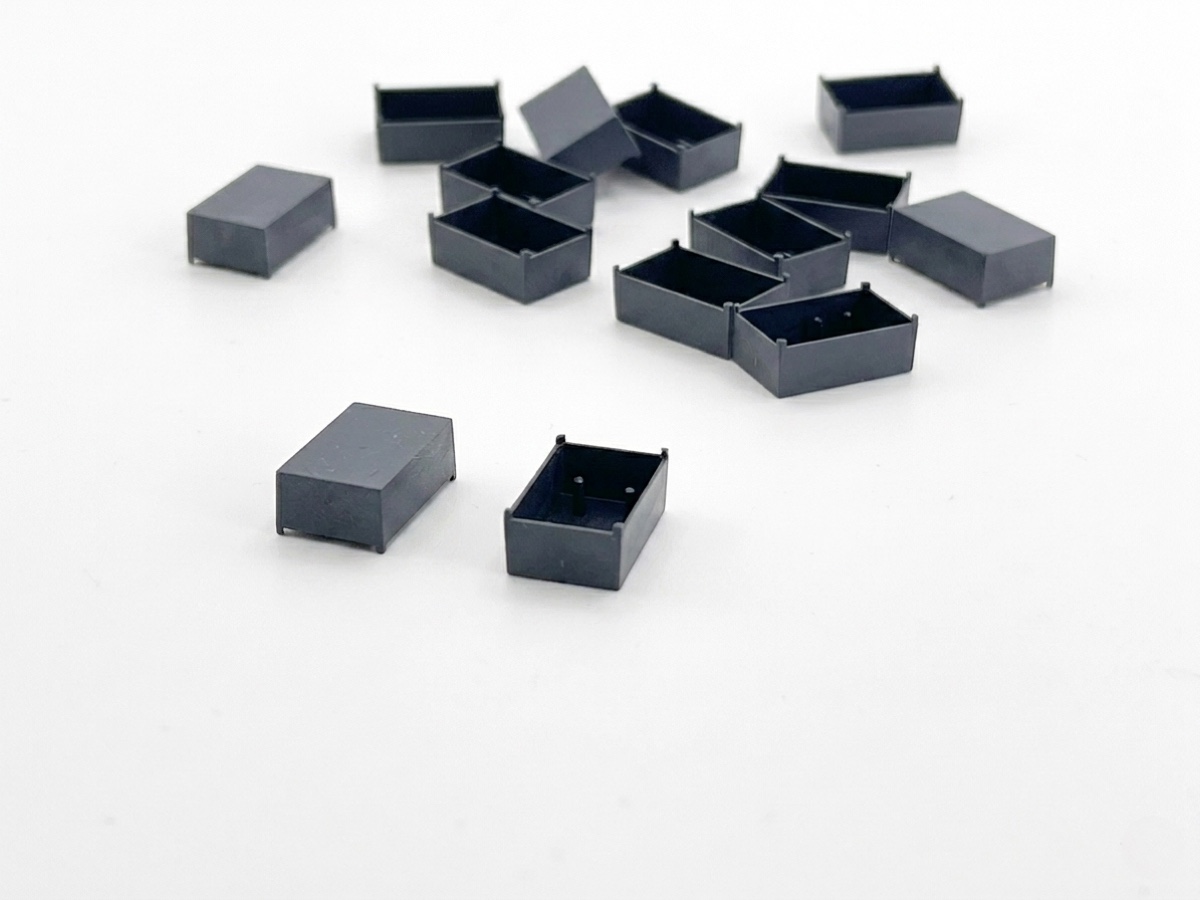 Black cleanroom-molded precision plastic enclosures