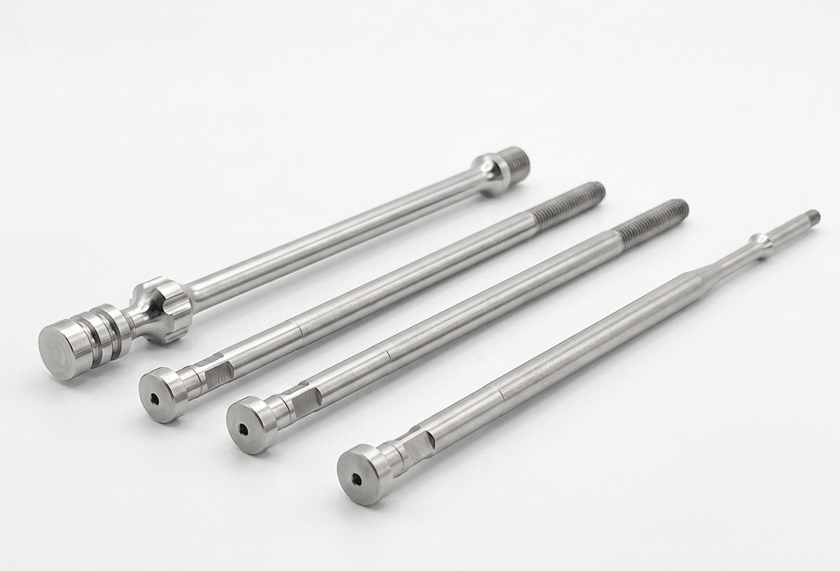 CNC turned stainless steel threaded rods