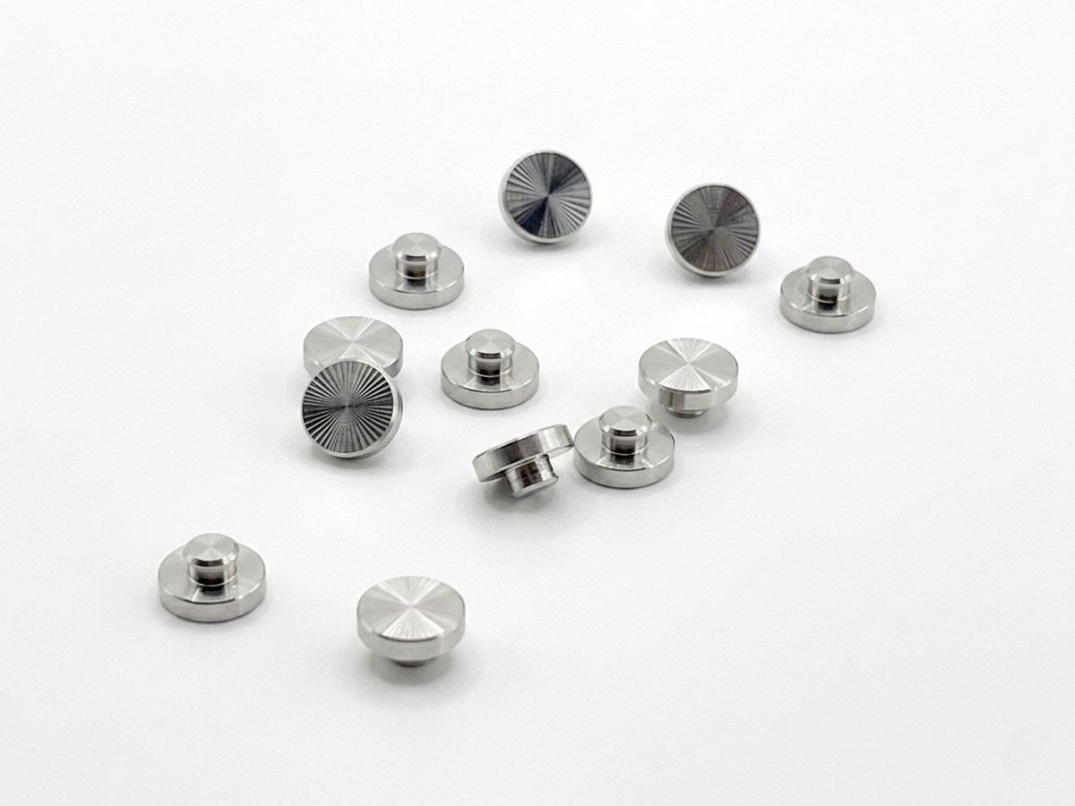 CNC turned stainless steel knurled buttons