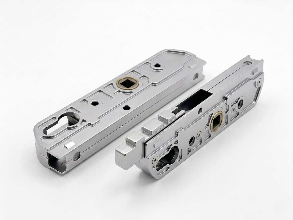 Die-cast door lock mechanism housings