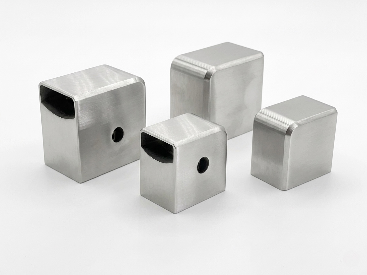 Die-cast square tube end caps