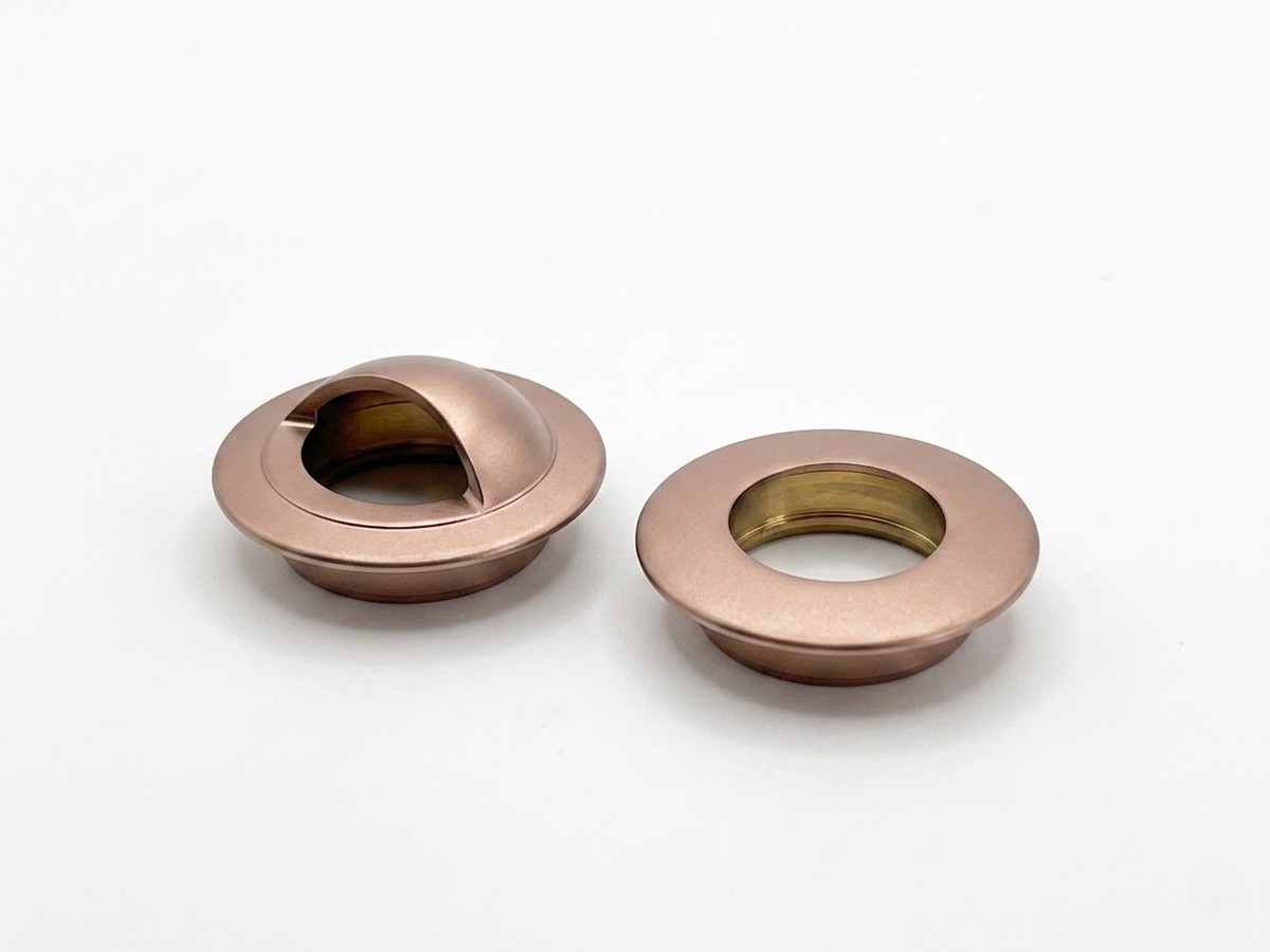 PVD rose gold coated eyelet hardware