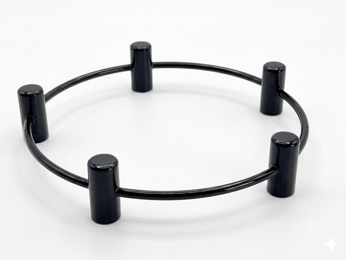PVD glossy black coated wok stand ring