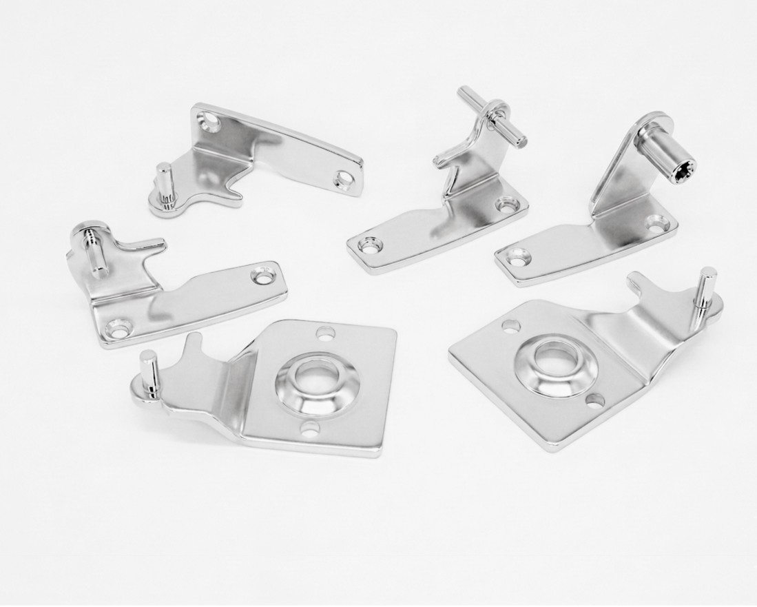 Polished stainless steel hinge components