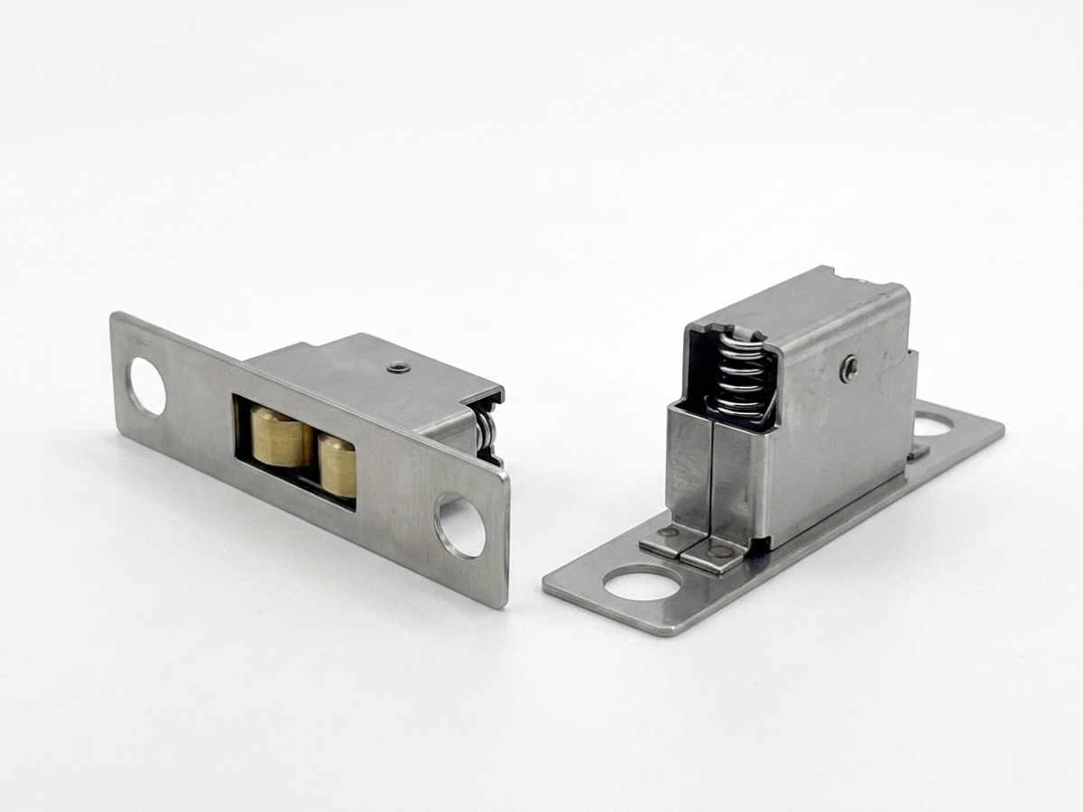 Stamped stainless steel lock strike plate assembly
