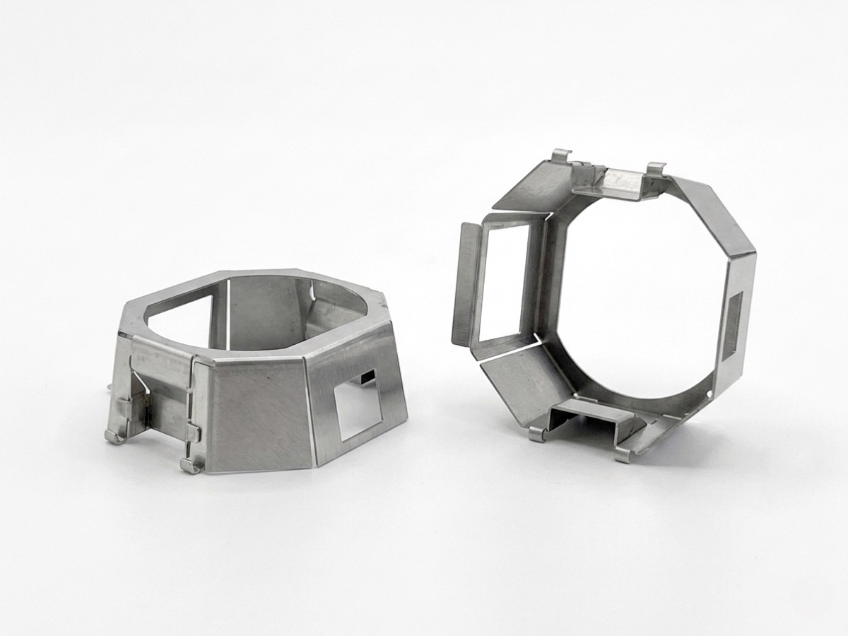 Formed stainless steel octagonal frame brackets